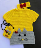 Hand Knitted Sweater With Head Band & Shoulder Pouch Online @ Best Price in Pakistan