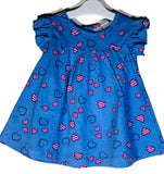 Newborn Baby Girl Frock - Red Striped Hearts Online @ Best Price in Pakistan