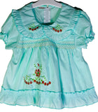 Newborn Baby Girl Frock - Sky Red Flower Cherries Online @ Best Price in Pakistan