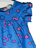 Newborn Baby Girl Frock - Red Striped Hearts Online @ Best Price in Pakistan