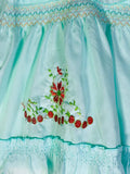Newborn Baby Girl Frock - Sky Red Flower Cherries Online @ Best Price in Pakistan