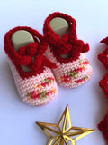 Hand Knitted Baby Cardigan Sweater With Flower Cap & Booties Online @ Best Price in Pakistan