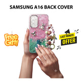 Samsung A16 fancy mobile cover with Bead Pearl Strap Butterfly Keychain