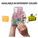 Samsung A16 fancy mobile cover with Bead Pearl Strap Butterfly Keychain