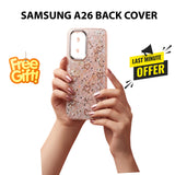 Samsung A26 Glitter Heart Fancy Mobile Cover for Ladies and Girls