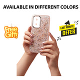 Samsung A17 Glitter Heart Fancy Mobile Cover for Ladies and Girls