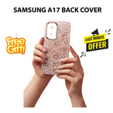 Samsung A17 Glitter Heart Fancy Mobile Cover for Ladies and Girls