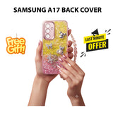 Samsung A17 Fancy Mobile Cover with Bead Pearl Strap Butterfly Keychain
