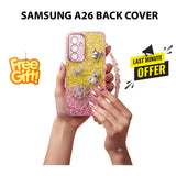 Samsung A26 Fancy Mobile Cover with Bead Pearl Strap Butterfly Keychain