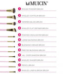 MUICIN - Natural Hair 12 Pieces Pink Studded Makeup Brushes Set