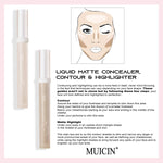 MUICIN - Liquid Matte Concealer, Contour, & Highlighter - 3g